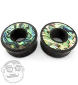 Sono Wood Tunnel Plugs With Abalone Shell Inlay