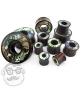 Sono Wood Tunnel Plugs With Abalone Shell Inlay