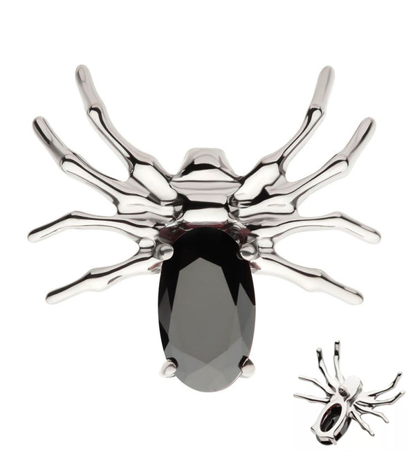 Spider Black CZ Internally Threaded Titanium Top