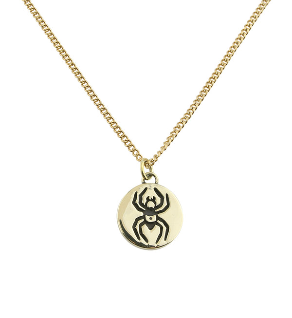Spider Brass Charm Necklace