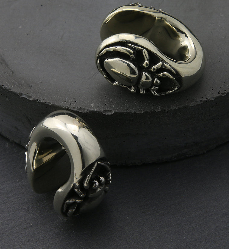 Spider Keyhole White Brass Ear Weights