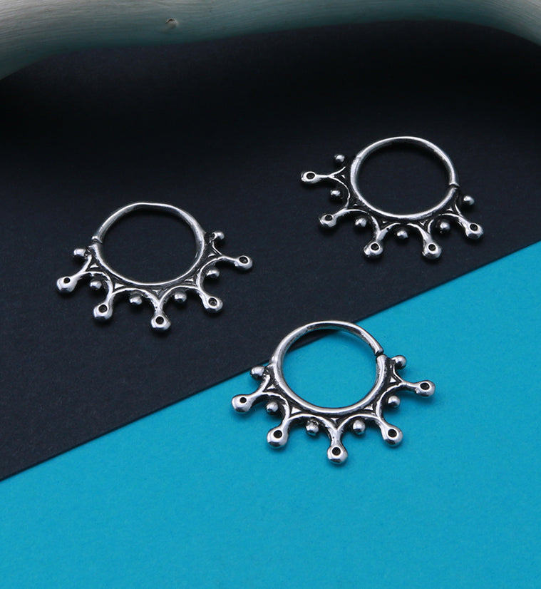 Splat White Brass Hoop Ring