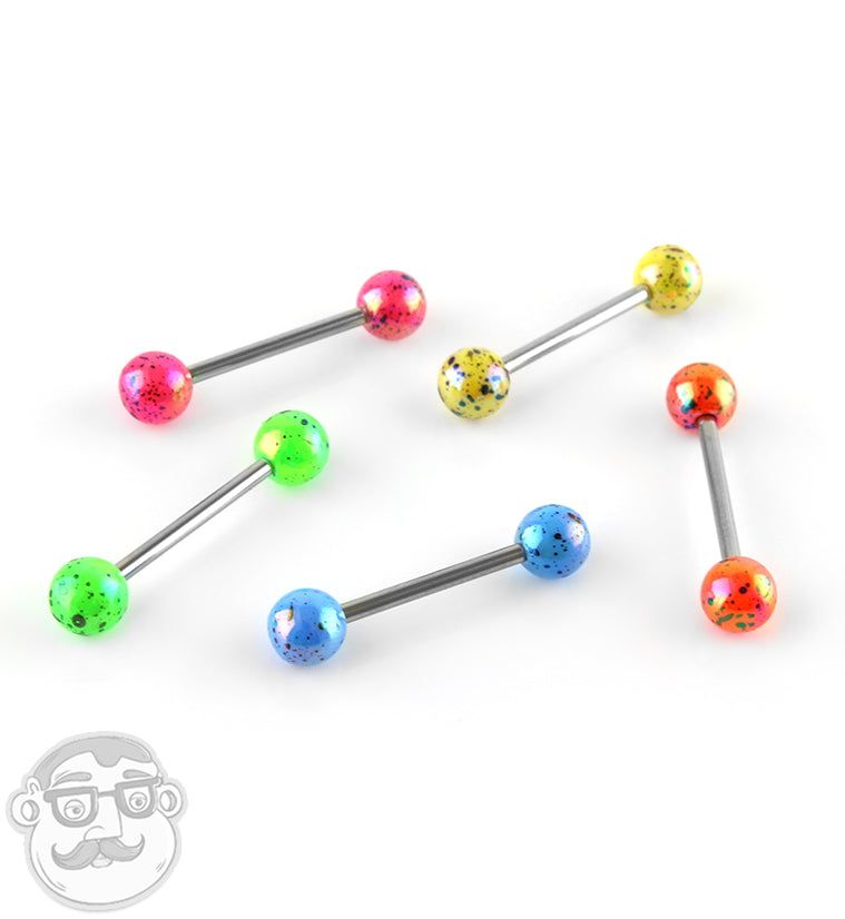 14G Aurora Splater Stainless Steel Barbell