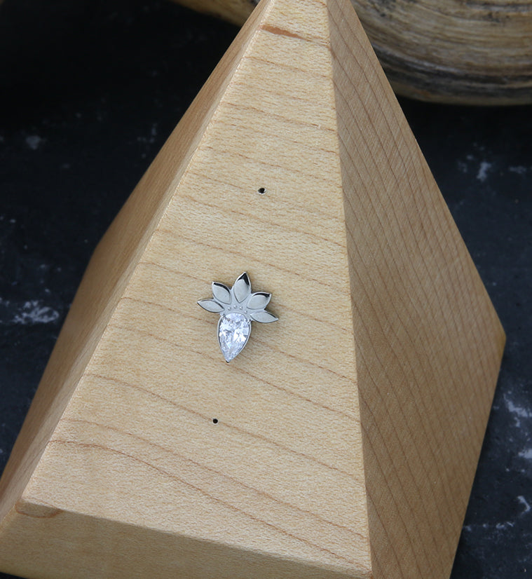 Sprout Clear CZ Threadless Titanium Top