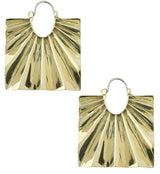 Square Rays Brass Hangers - Earrings