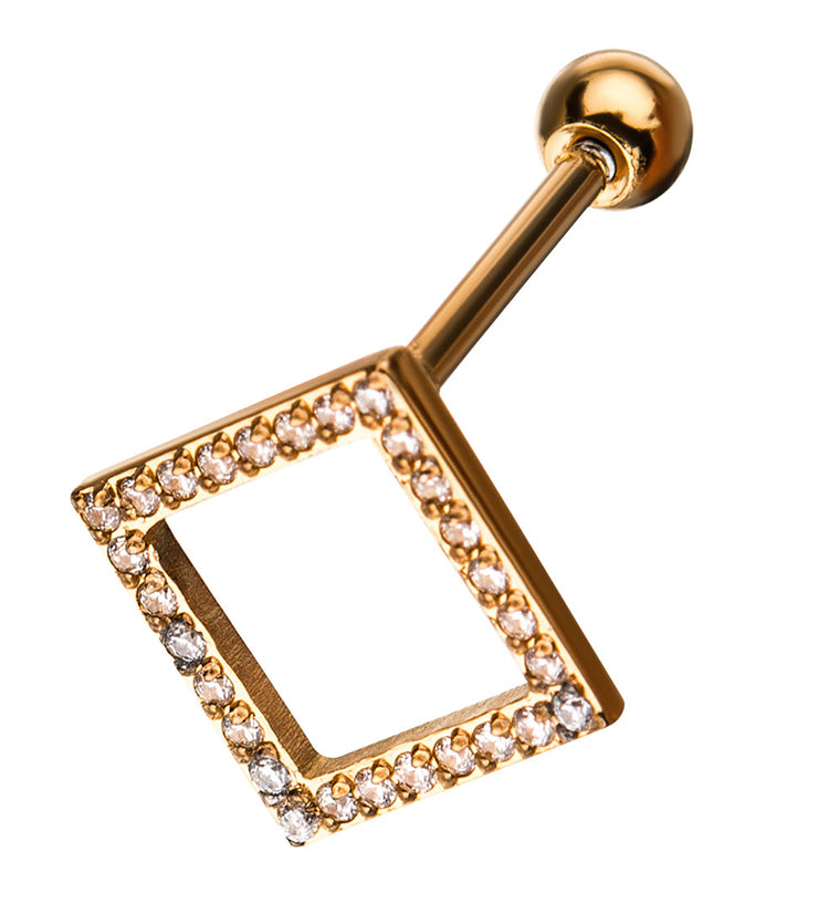 16G Rose Gold PVD Squared Cartilage Barbell