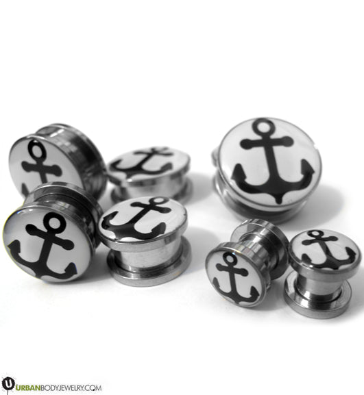 White Anchor Steel Plugs