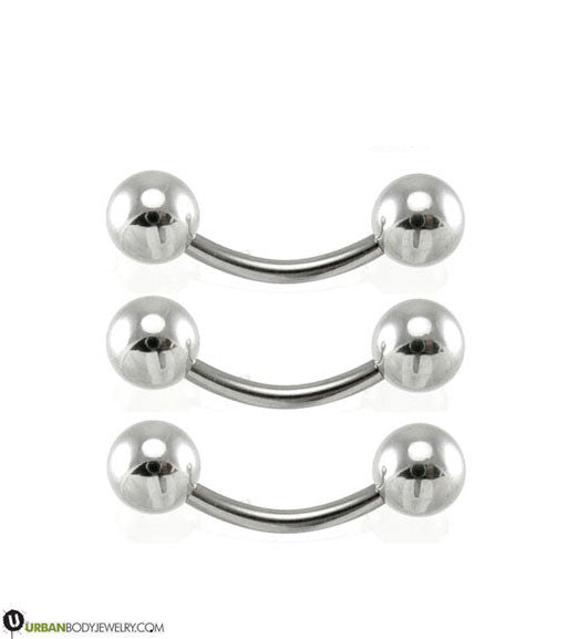 Stainless Steel Curved Ball Barbell