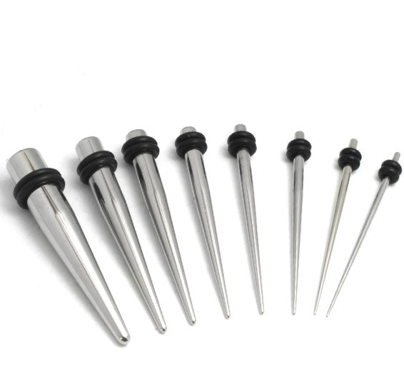 (14G - 0G) Stainless Steel 8 Piece Ear Stretching Kit