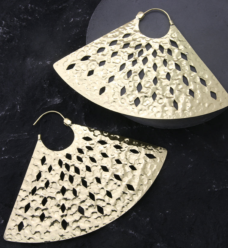 Stamped Vane Brass Ear Weights / Hangers