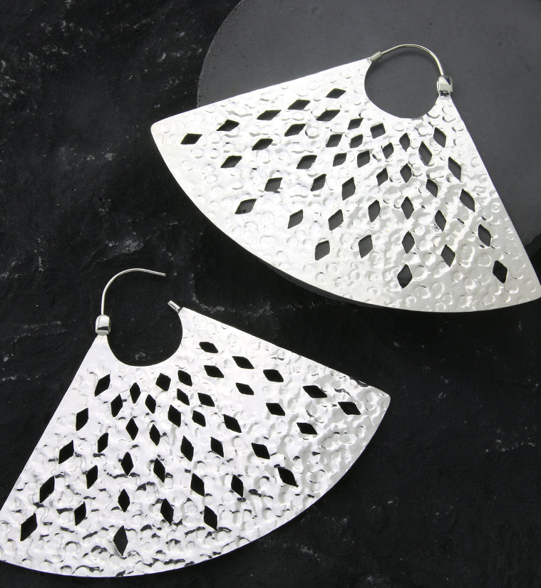 Stamped Vane White Brass Ear Weights / Hangers