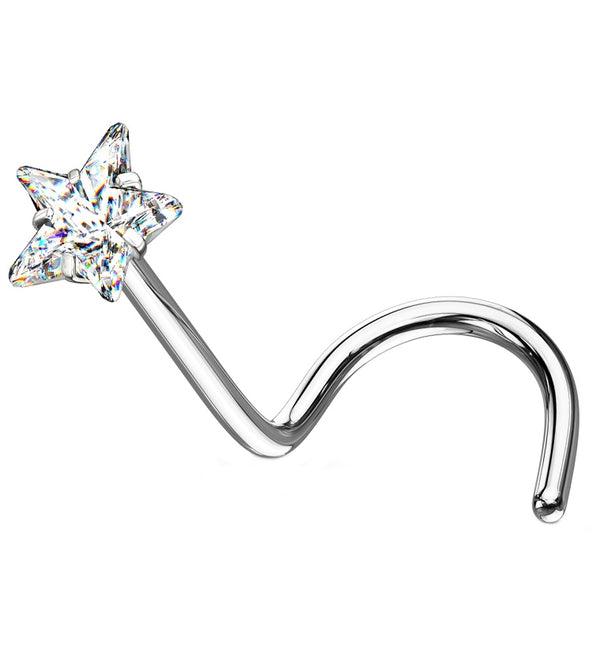 Clear Star CZ Stainless Steel Nose Screw