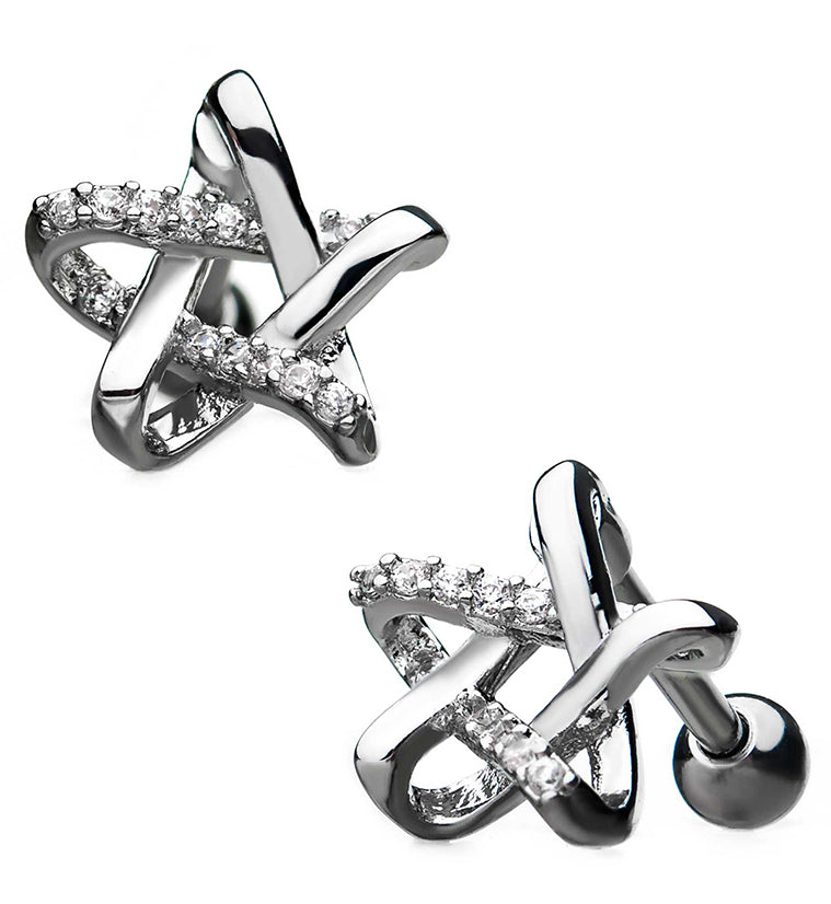 18G Gem Star Cartilage Barbell