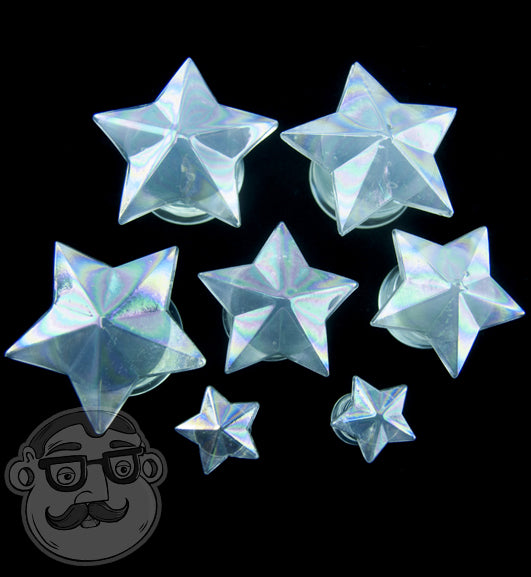 Iridescent Star Glass Plugs