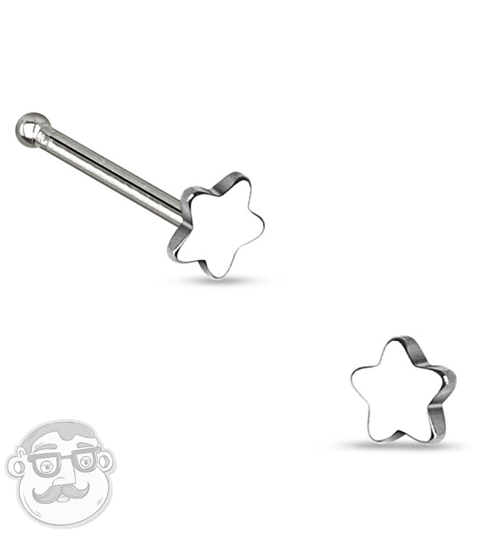 20G Star Top Stainless Steel Nose Bone