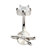 Star Planet Clear CZ Internally Threaded Belly Button Ring