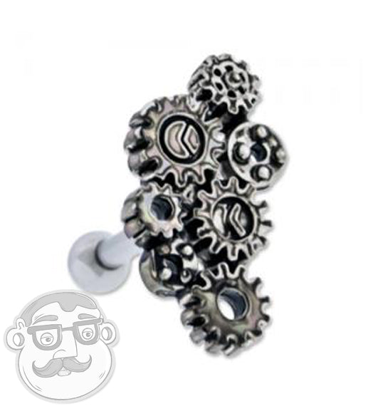 Steampunk Tragus Ring / Cartilage Barbell