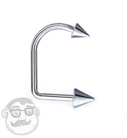 14G Stainless Steel Spiked Lippy Loop Labret Ring