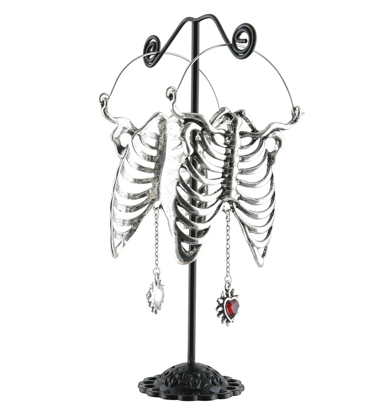 20G Sternum Chain Heart Plug Hoops