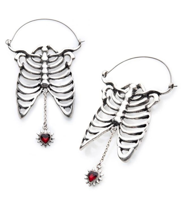 20G Sternum Chain Heart Plug Hoops
