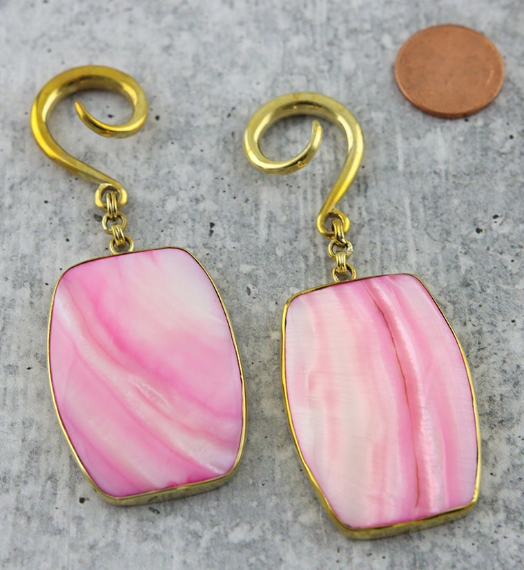 Pink Mother of Pearl Shell Hangers