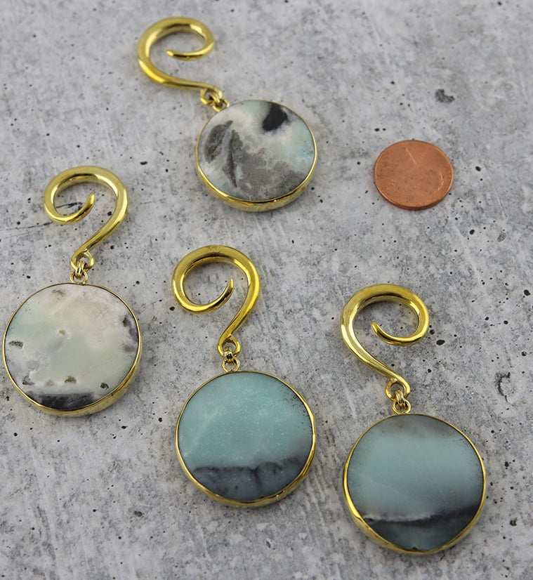 Grand Amazonite Stone Hanging Ear Weights