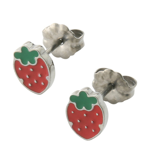 Strawberry Titanium Stud Earrings