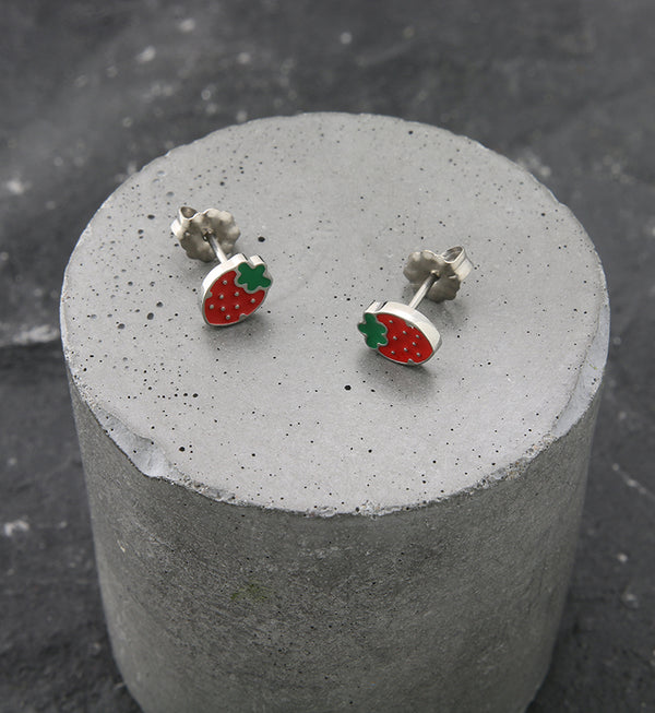 Strawberry Titanium Stud Earrings