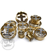 Striped Anchor Golden Tunnel Plugs