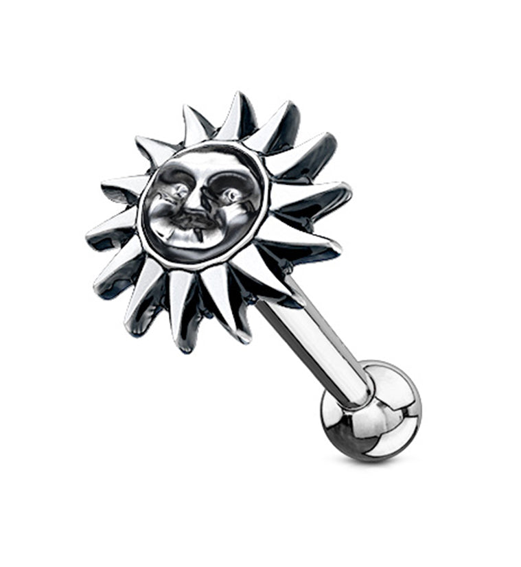 16G Sun Face Cartilage Barbell