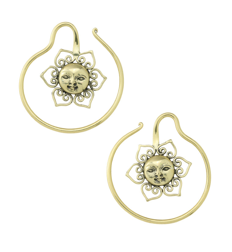 Sun Face Brass Ear Weights