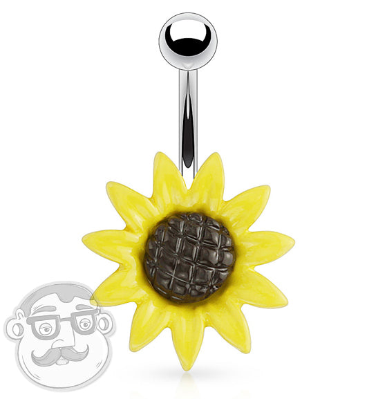 Cute Sunflower Belly Ring