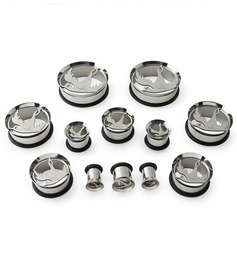 Swallow Single Flare Stainless Steel Tunnels (CLOSEOUT)