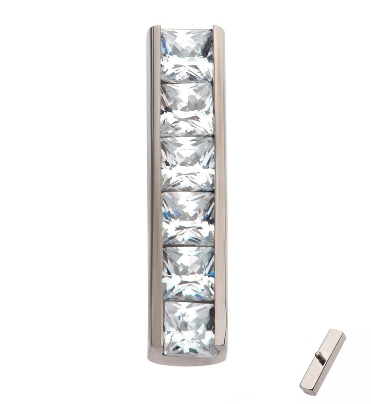 Tall Rack CZ Internally Threaded Titanium Top