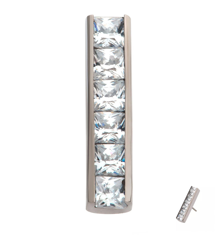 Tall Rack CZ Threadless Titanium Top