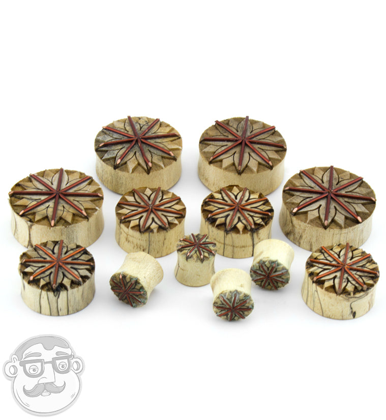 Rustic Mandala Tamarind Wood Plugs