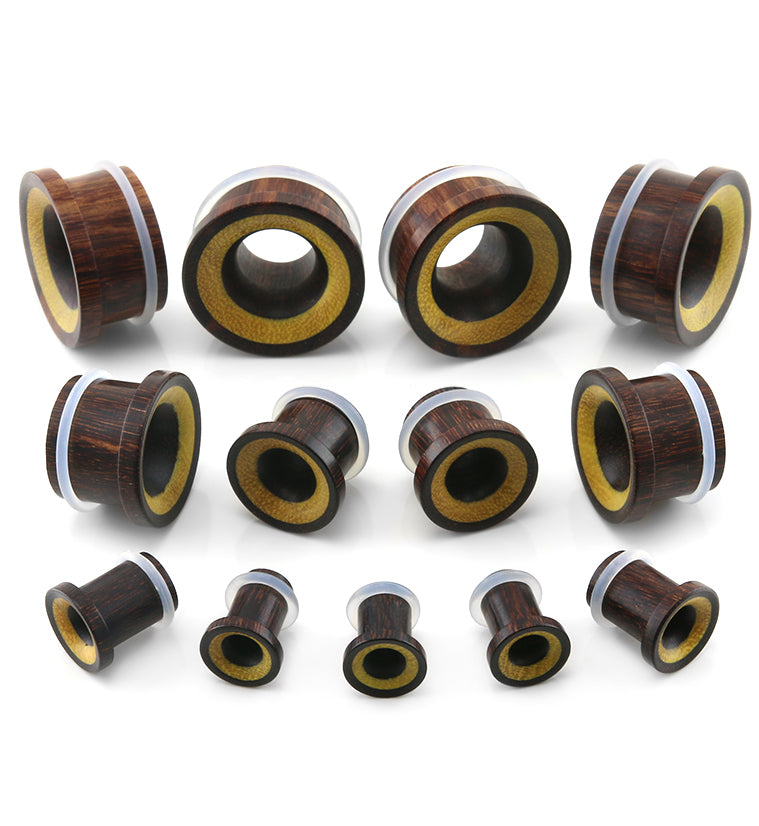Single Flare Dark Tamarind Wood Tunnels with Jackfruit Inlay