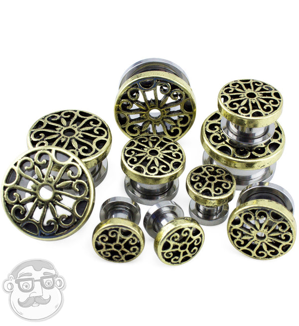 Tangled Heart Top Stainless Steel Tunnel Plugs