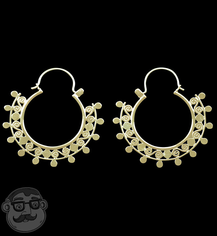 18G Tanima Brass Hoop Earrings