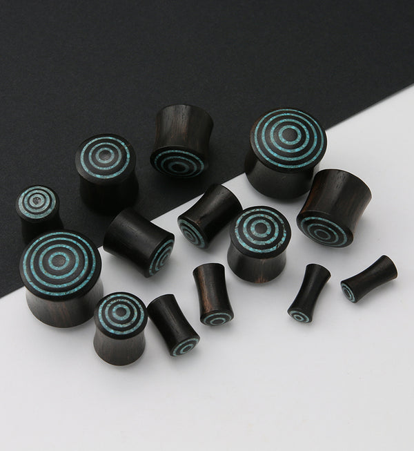 Target Turquoise Howlite Stone Inlay Areng Wooden Plugs