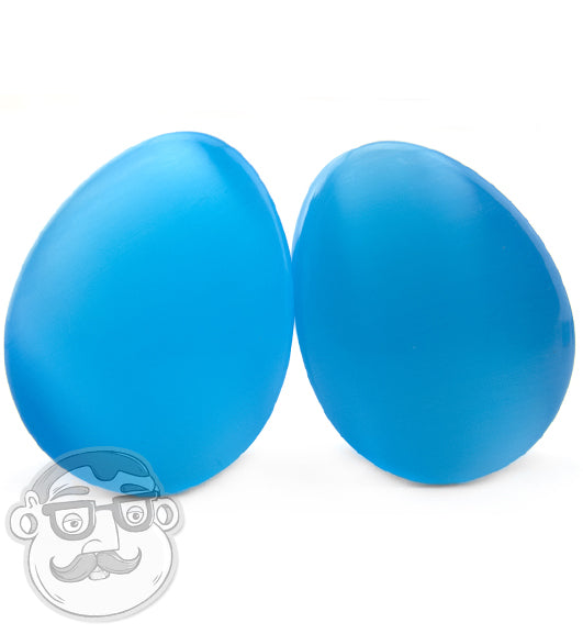 Aqua Cat's Eye Glass Teardrop Plugs