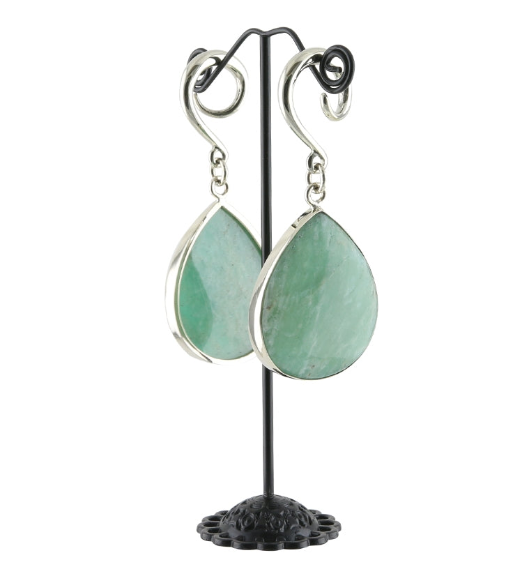 Amazonite Stone Teardrop Ear Weights