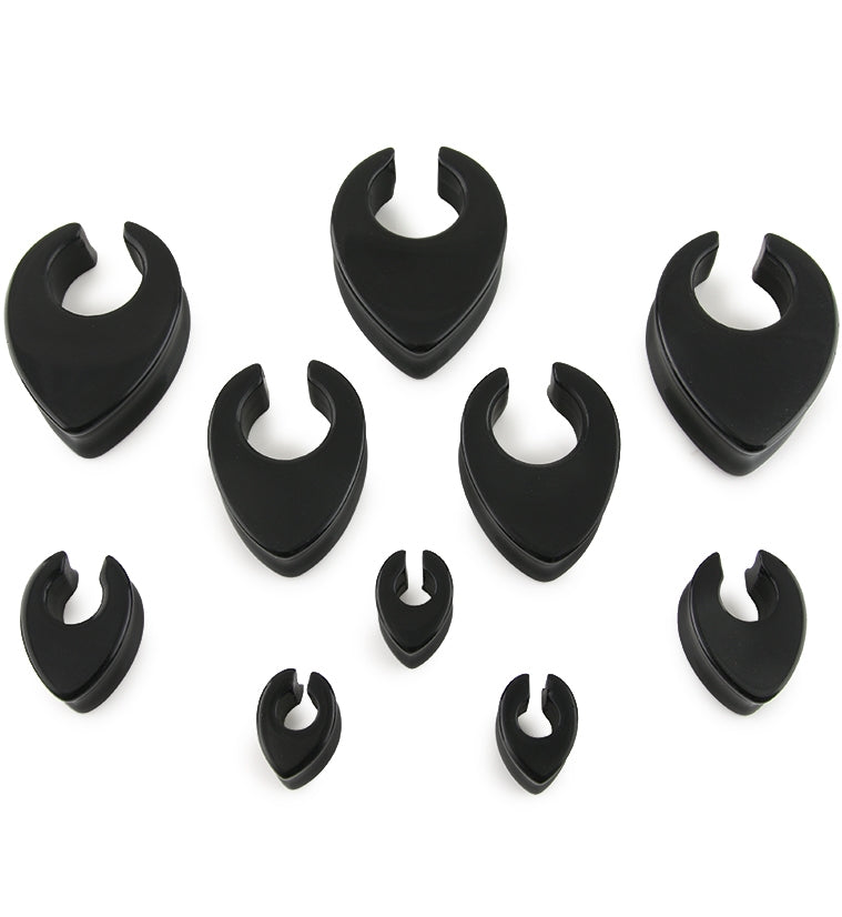 Black Glass Reverse Teardrop Saddles