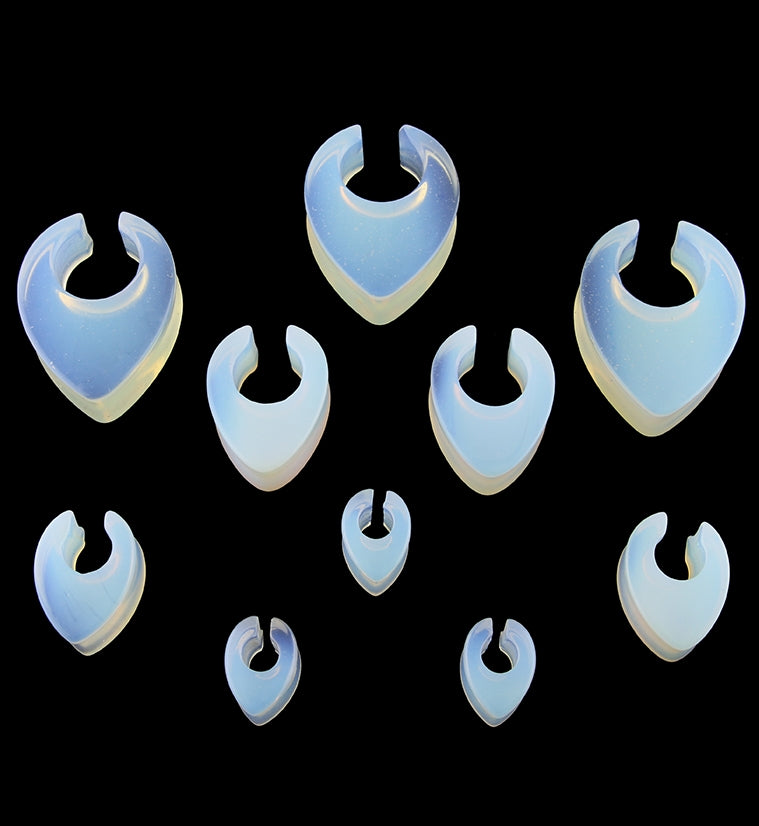 Opalite Glass Reverse Teardrop Saddles