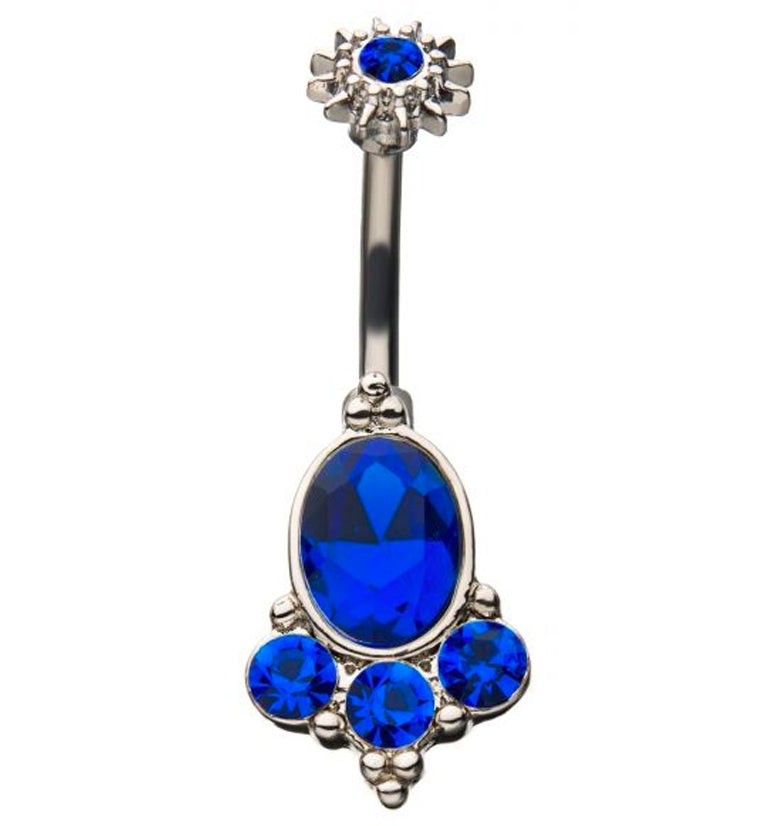 Royal Blue CZ Lure Belly Ring