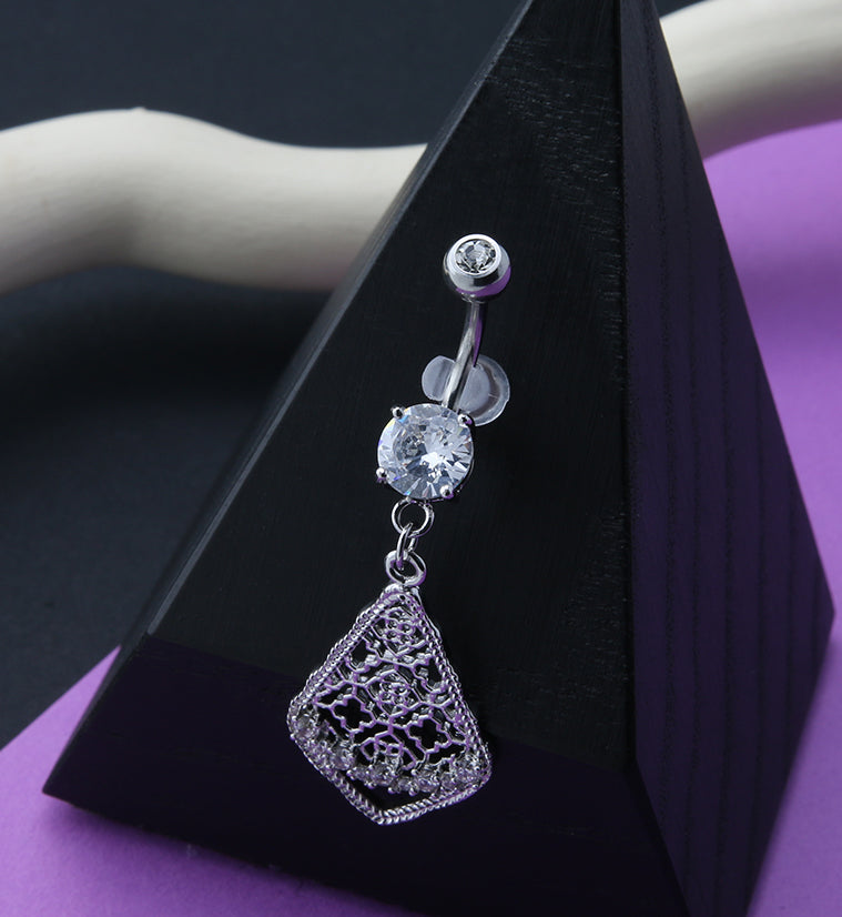 Teardrop Trellis Dangle Belly Button Ring