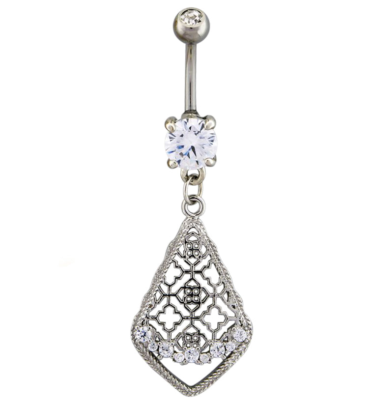 Teardrop Trellis Dangle Belly Button Ring