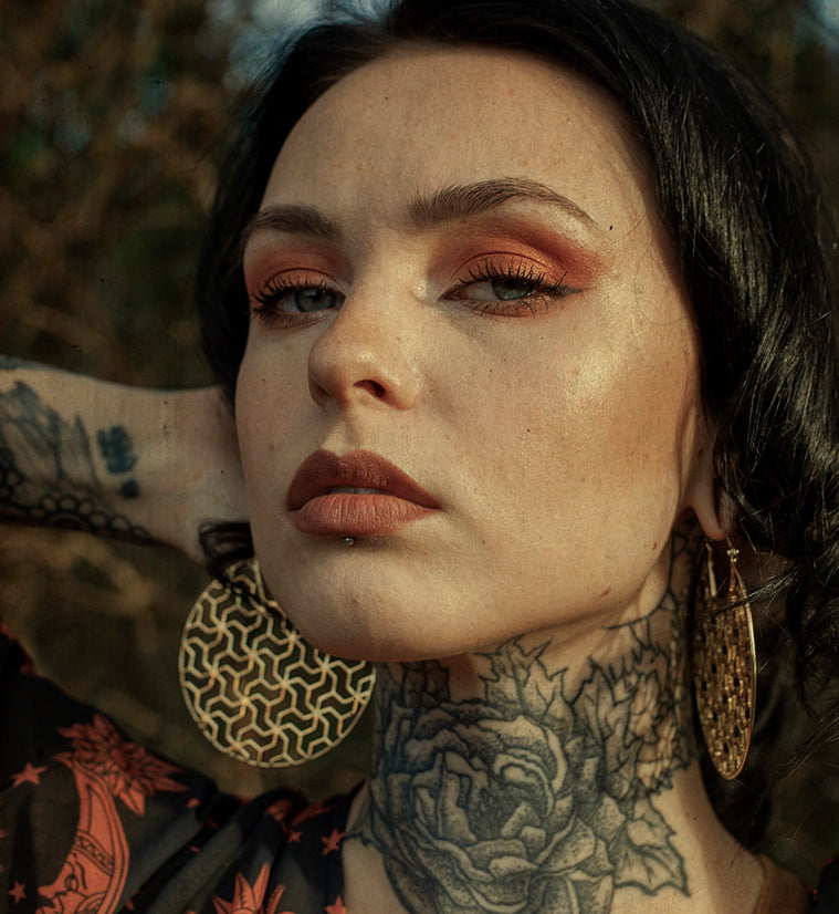 Tessellation Brass Earrings - Weights