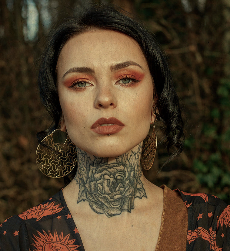 Tessellation Brass Earrings - Weights