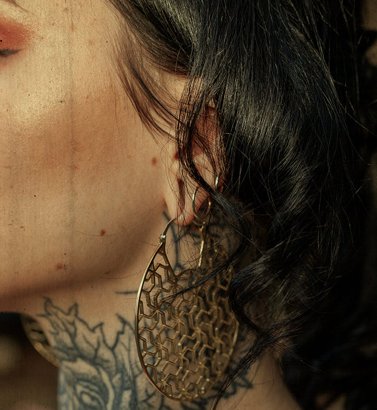 Tessellation Brass Earrings - Weights